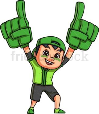 Little boy sports fan. PNG - JPG and vector EPS file formats (infinitely scalable). Image isolated on transparent background.