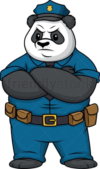 Angry panda policeman. PNG - JPG and vector EPS (infinitely scalable).