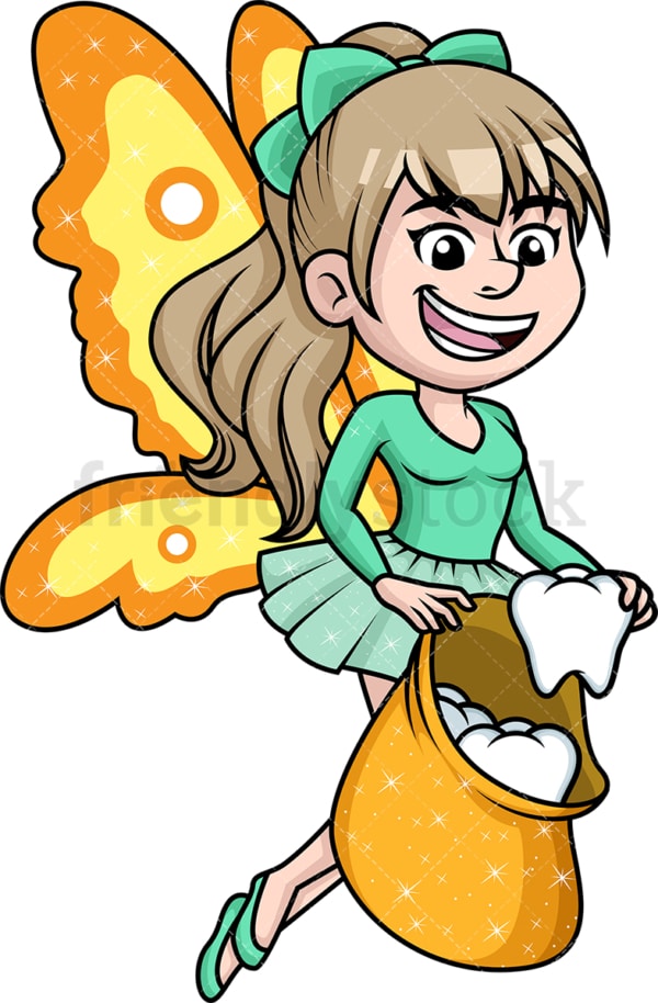 Happy tooth fairy. PNG - JPG and vector EPS (infinitely scalable).