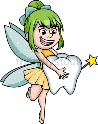 Cute tooth fairy. PNG - JPG and vector EPS (infinitely scalable).