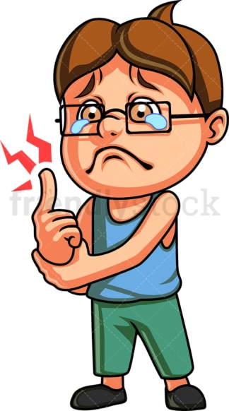 Kid hurting and crying. PNG - JPG and vector EPS (infinitely scalable). Image isolated on transparent background.