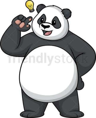 Panda having an idea. PNG - JPG and vector EPS (infinitely scalable).