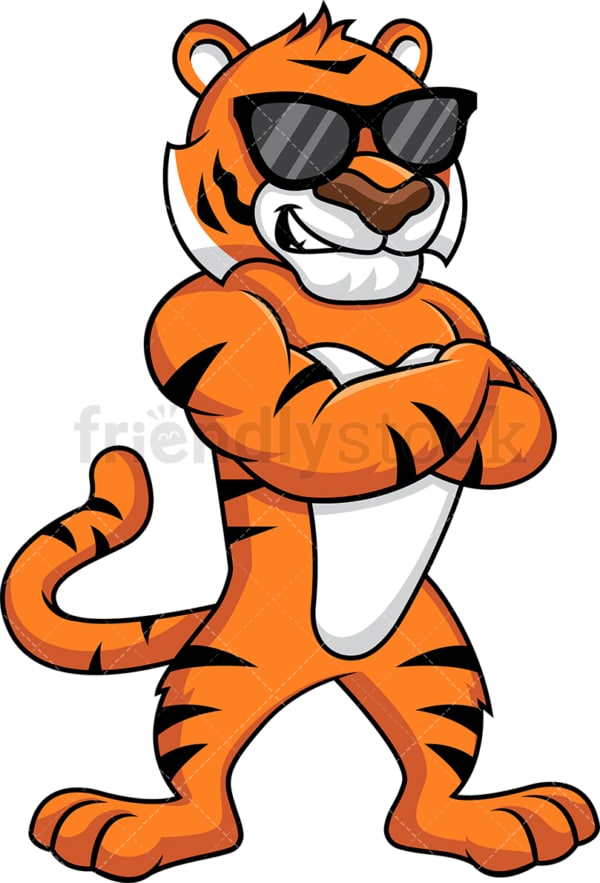 Tiger wearing sunglasses. PNG - JPG and vector EPS (infinitely scalable).