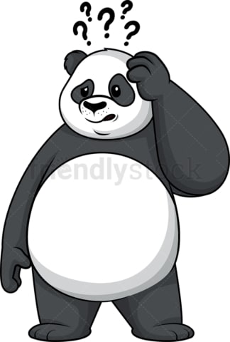 Confused panda. PNG - JPG and vector EPS (infinitely scalable).