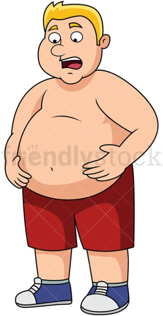 Overweight man with big belly. PNG - JPG and vector EPS file formats (infinitely scalable). Image isolated on transparent background.