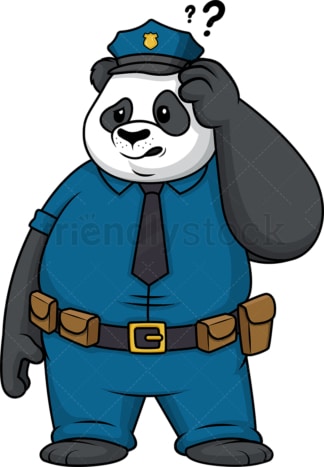 Confused panda policeman. PNG - JPG and vector EPS (infinitely scalable).