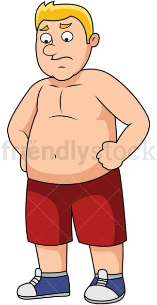 Fat man with belly bump. PNG - JPG and vector EPS file formats (infinitely scalable). Image isolated on transparent background.