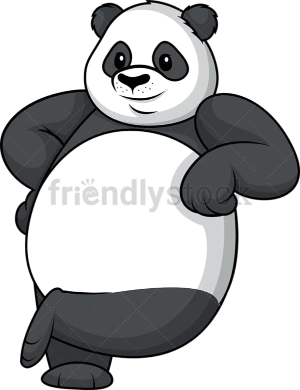 Panda leaning on logo. PNG - JPG and vector EPS (infinitely scalable).