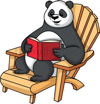 Panda reading a book. PNG - JPG and vector EPS (infinitely scalable).
