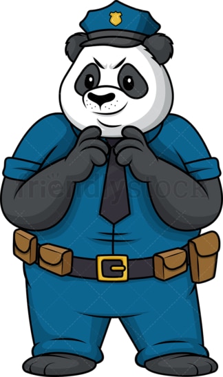 Evil panda policeman. PNG - JPG and vector EPS (infinitely scalable).
