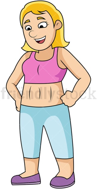 Fit woman with muscular body. PNG - JPG and vector EPS file formats (infinitely scalable). Image isolated on transparent background.