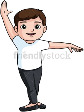 Little boy doing ballet. PNG - JPG and vector EPS file formats (infinitely scalable). Image isolated on transparent background.
