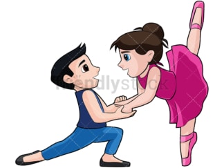 Little boy and girl ballet. PNG - JPG and vector EPS file formats (infinitely scalable). Image isolated on transparent background.