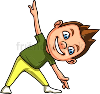 Kid doing the triangle yoga pose. PNG - JPG and vector EPS. Isolated on transparent background.