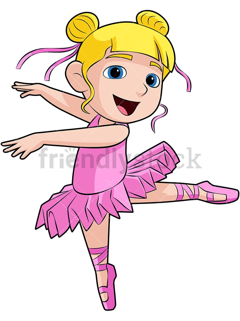 Cute Ballerina Cartoon Vector Clipart - FriendlyStock