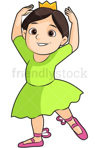 Little girl ballerina princess. PNG - JPG and vector EPS file formats (infinitely scalable). Image isolated on transparent background.
