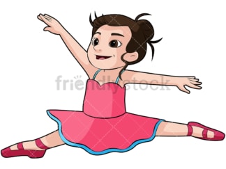 Little kid dancing ballet. PNG - JPG and vector EPS file formats (infinitely scalable). Image isolated on transparent background.