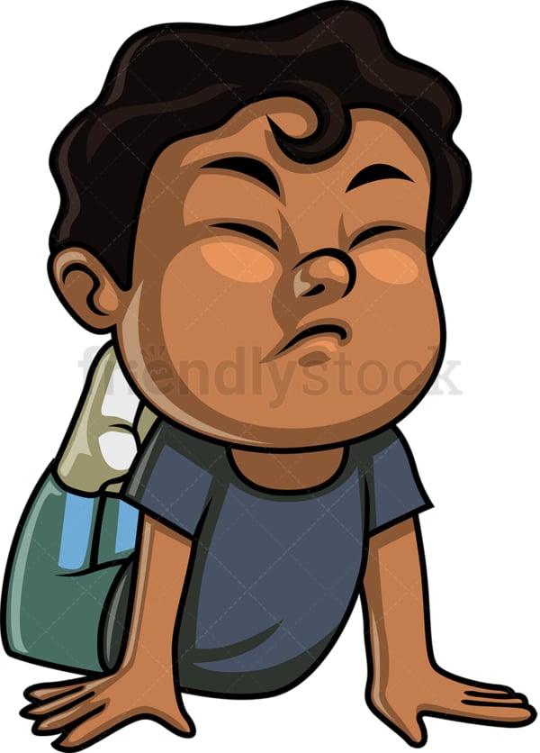 Black boy doing yoga. PNG - JPG and vector EPS. Isolated on transparent background.