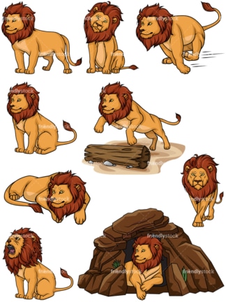 Lion vector collection. PNG - JPG and vector EPS file formats (infinitely scalable).
