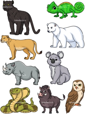 Wild animals 4. PNG - JPG and vector EPS file formats (infinitely scalable).