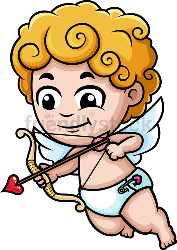 Cupid firing arrow. PNG - JPG and vector EPS (infinitely scalable).