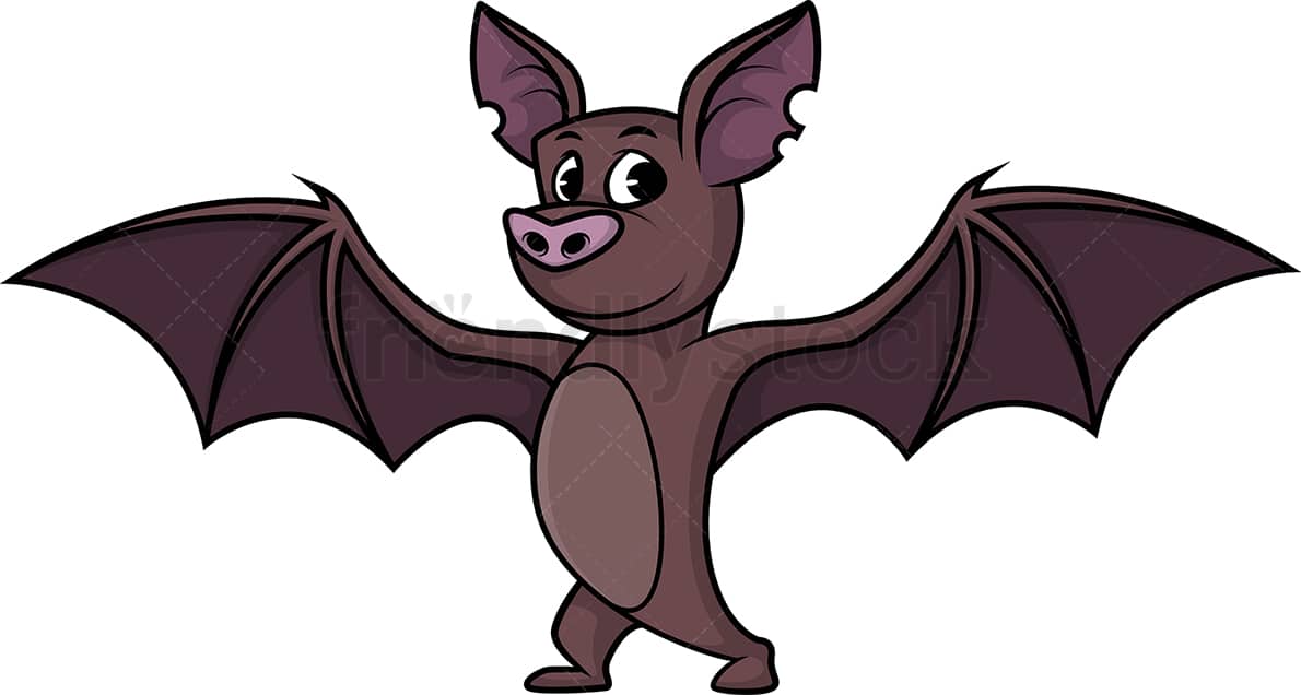 Cute Bat Cartoon Clipart Vector - FriendlyStock