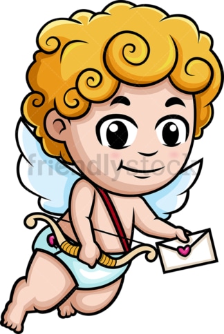 Cupid delivering love letter. PNG - JPG and vector EPS (infinitely scalable).