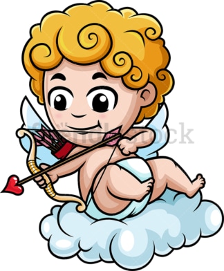 Cupid sitting on a cloud. PNG - JPG and vector EPS (infinitely scalable).