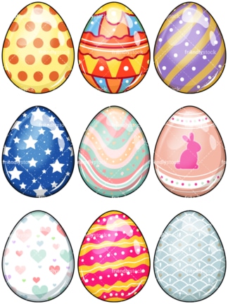 Easter eggs. PNG - JPG and vector EPS file formats (infinitely scalable). Image isolated on transparent background.