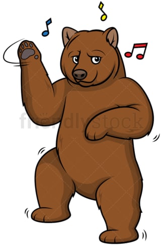 Brown bear dancing. PNG - JPG and vector EPS (infinitely scalable).
