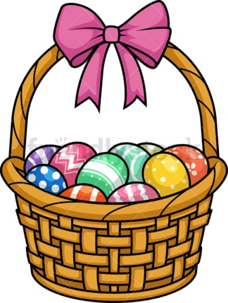 Easter eggs basket. PNG - JPG and vector EPS (infinitely scalable).