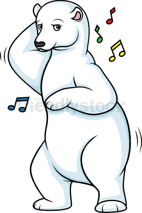 Polar bear dancing. PNG - JPG and vector EPS (infinitely scalable).