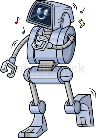 Robot dancing. PNG - JPG and vector EPS (infinitely scalable).