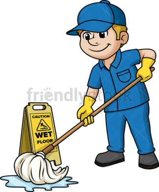 Man mopping the floor. PNG - JPG and vector EPS (infinitely scalable).