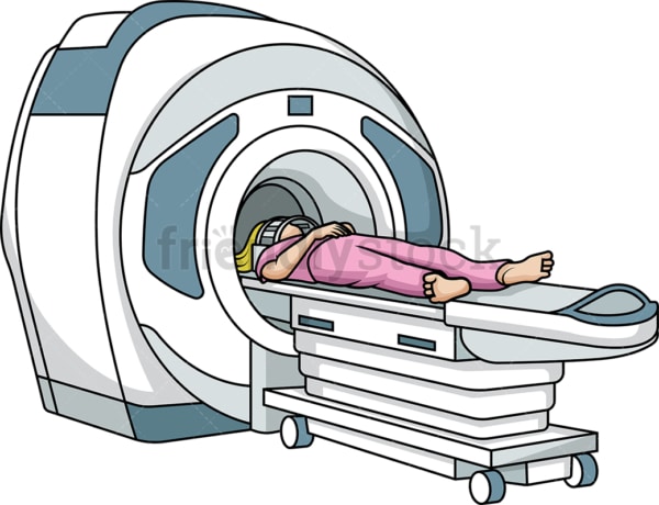 Woman getting an MRI scan. PNG - JPG and vector EPS (infinitely scalable).