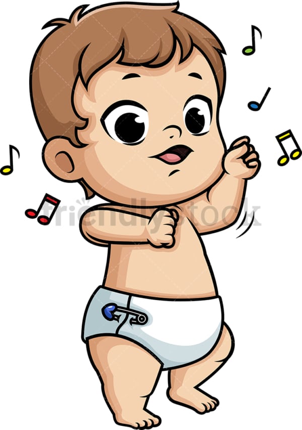 Mignon Bebe Danse Dessin Anime Clipart Vectoriel Friendlystock