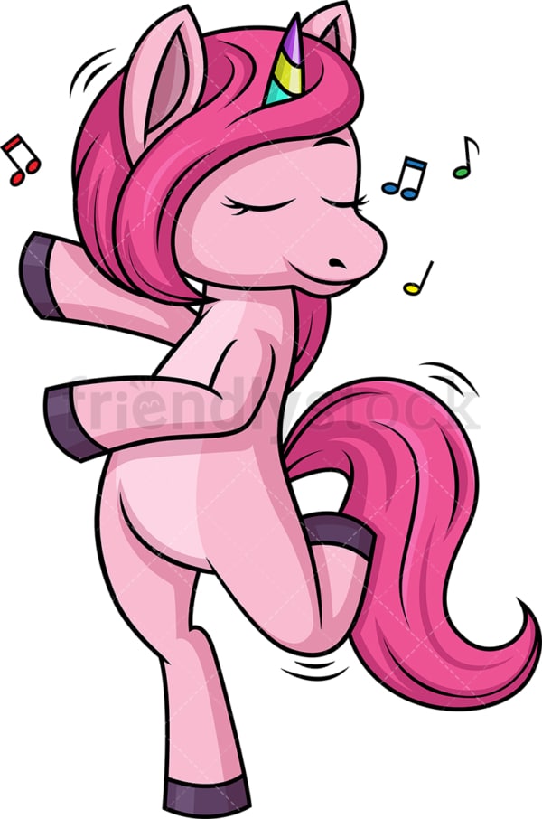 Unicorn dancing. PNG - JPG and vector EPS (infinitely scalable).
