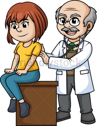 Woman getting a checkup. PNG - JPG and vector EPS (infinitely scalable).