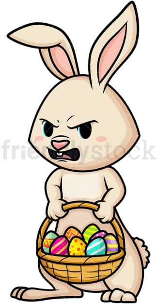 Angry easter bunny. PNG - JPG and vector EPS (infinitely scalable).