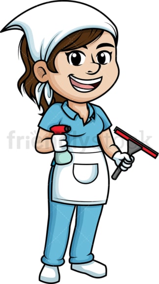 Female window cleaner. PNG - JPG and vector EPS (infinitely scalable).