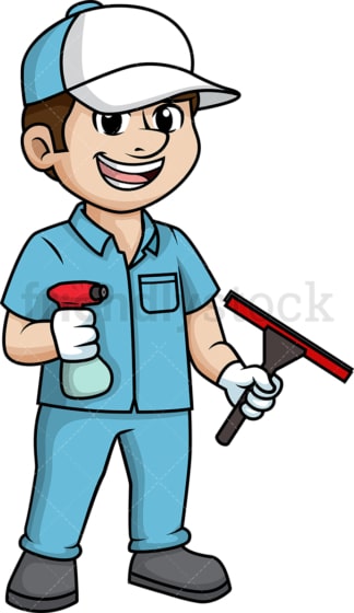 Male window cleaner. PNG - JPG and vector EPS (infinitely scalable).