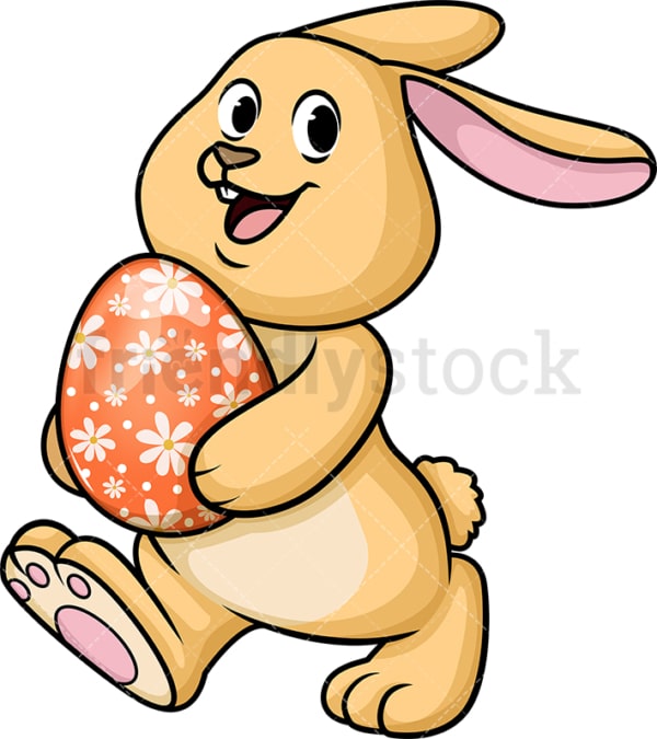 Happy easter bunny. PNG - JPG and vector EPS (infinitely scalable). Image isolated on transparent background.