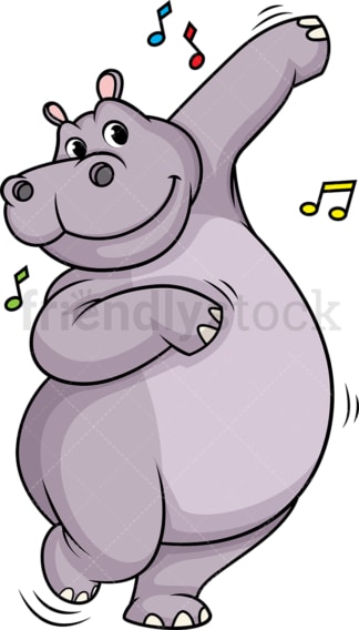 Hippo dancing. PNG - JPG and vector EPS (infinitely scalable).