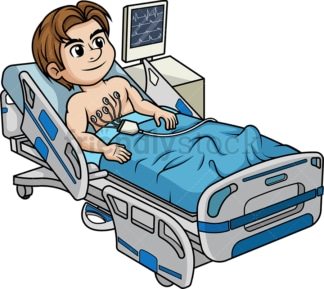 Man undergoing an ecg. PNG - JPG and vector EPS (infinitely scalable).