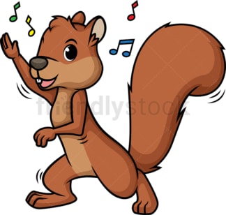 Squirrel dancing. PNG - JPG and vector EPS (infinitely scalable).