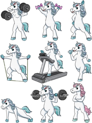 Fitness unicorn. PNG - JPG and vector EPS file formats (infinitely scalable).