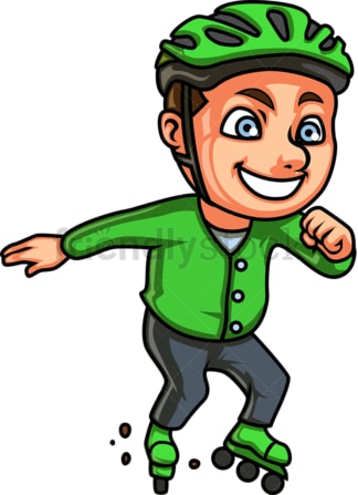 Little boy roller skating. PNG - JPG and vector EPS. Isolated on transparent background.