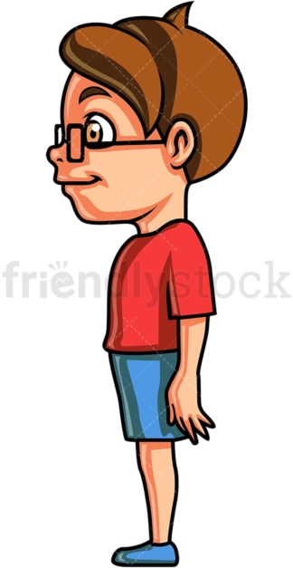 Little boy side view. PNG - JPG and vector EPS (infinitely scalable).
