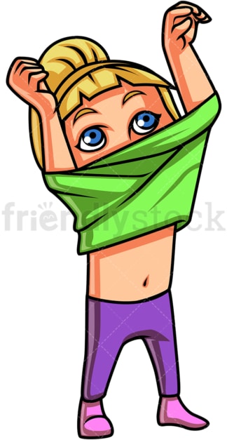 Little girl changing clothes. PNG - JPG and vector EPS file formats (infinitely scalable). Image isolated on transparent background.