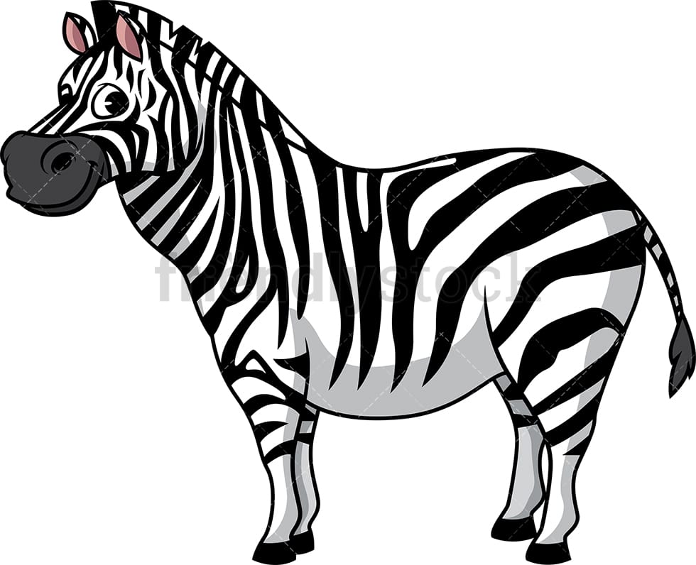 Fat Zebra Cartoon Clipart Vector - FriendlyStock